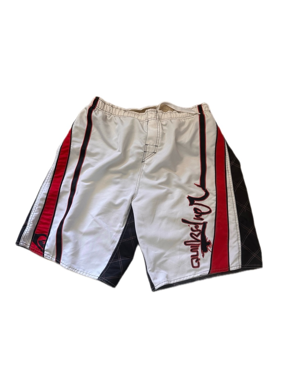Quiksilver Men's White Red Black Athletic Boardshorts